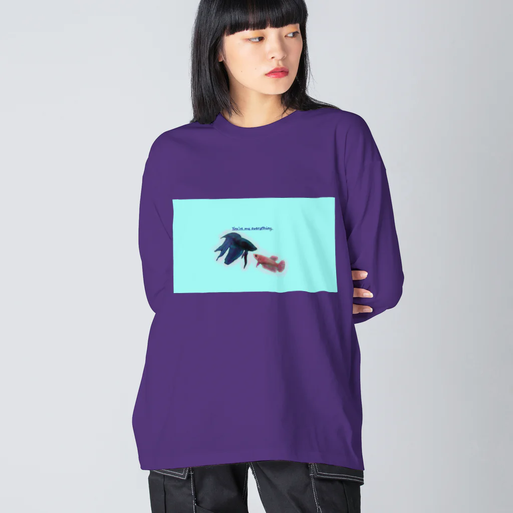 ♡BE HAPPY♡の恋する魚たち ビッグシルエットロングスリーブTシャツ