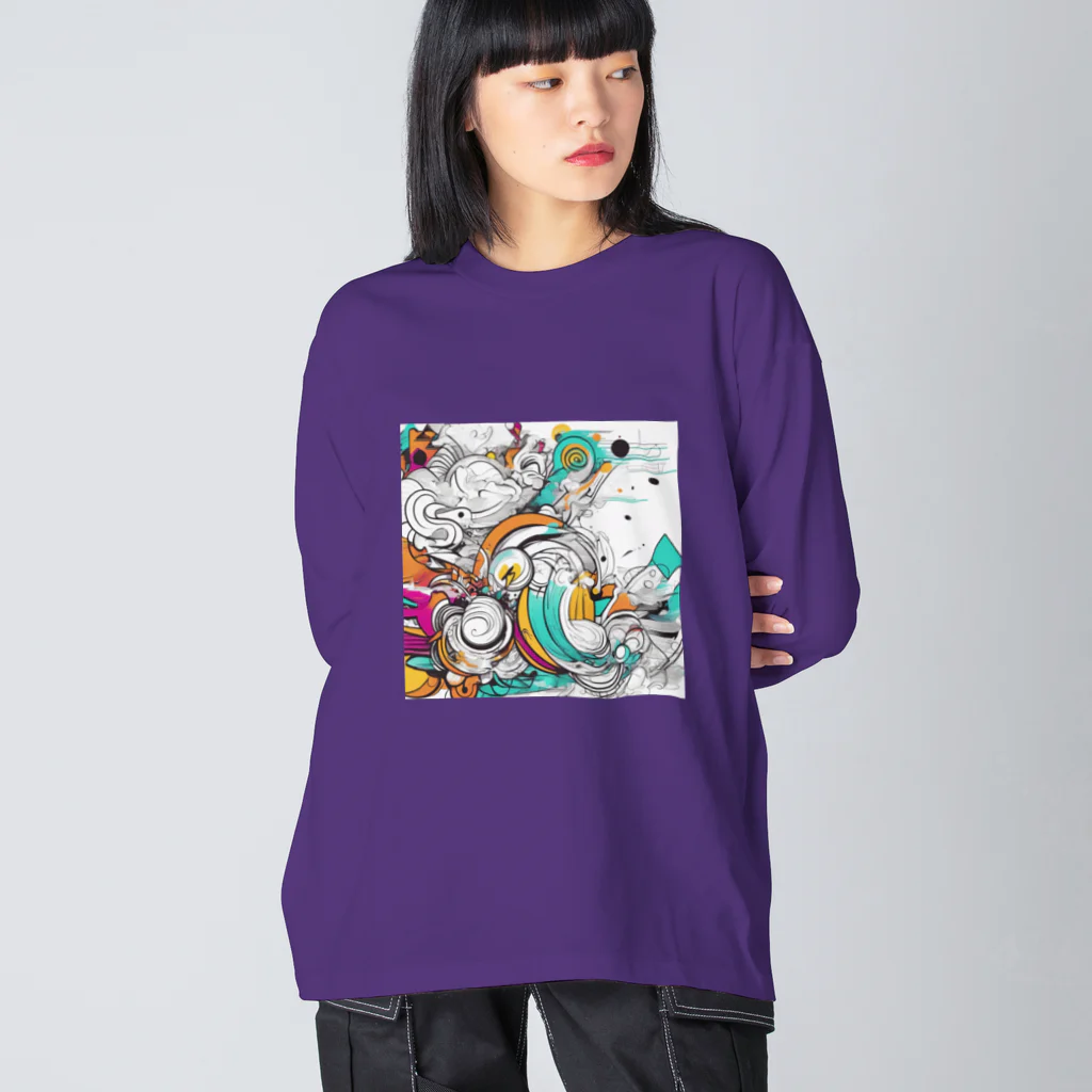 ANTARESのカラフルでエネルギッシュなグラフィックアート Big Long Sleeve T-Shirt