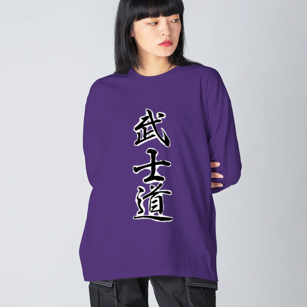 猫好き Japanの武士道ねこ ビッグシルエットロングスリーブTシャツ
