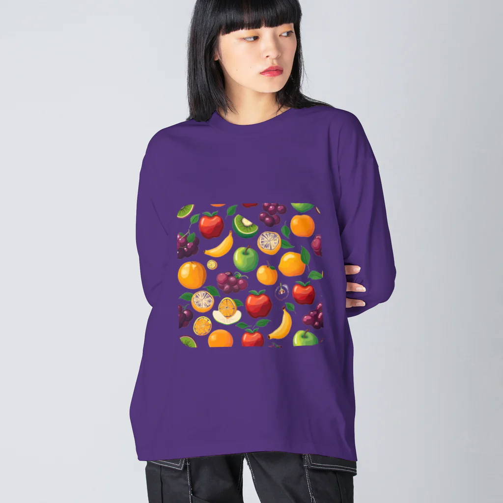 MistyStarkの果物柄　#001 Big Long Sleeve T-Shirt