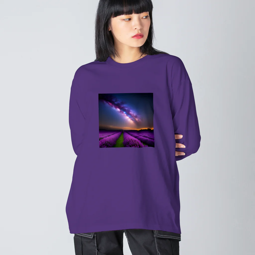 million-mindの幻想的なラベンダー畑 ビッグシルエットロングスリーブTシャツ