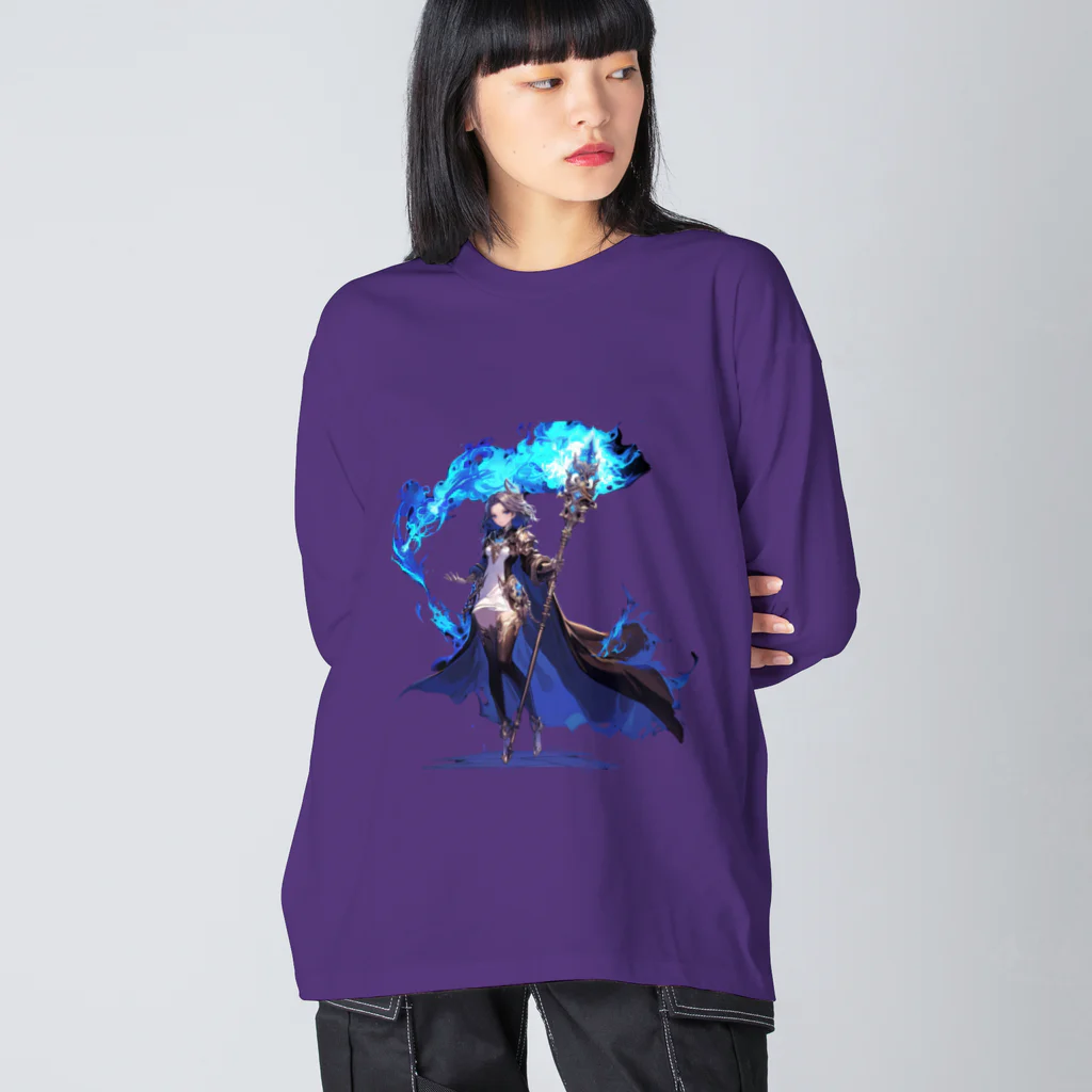 MistyStarkの青魔道士　－　blue mage　－ ビッグシルエットロングスリーブTシャツ