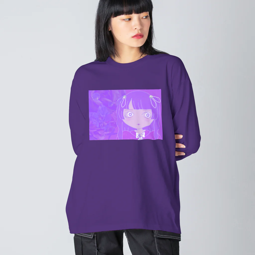 💜Salon de Lucia💜のPortrait No.xxx  BLUEBERRY ビッグシルエットロングスリーブTシャツ