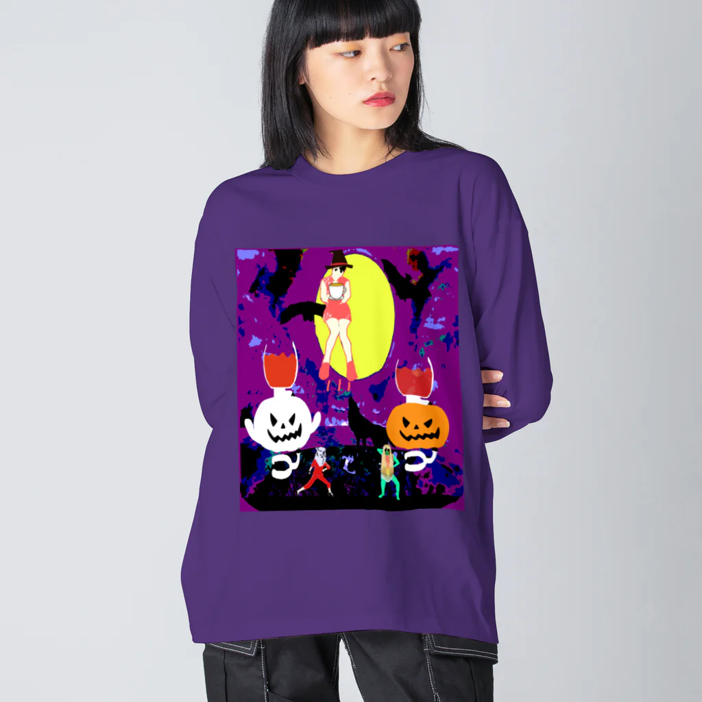 Danke Shoot Coffeeのハロウィーンコーヒーパーティー ビッグシルエットロングスリーブTシャツ