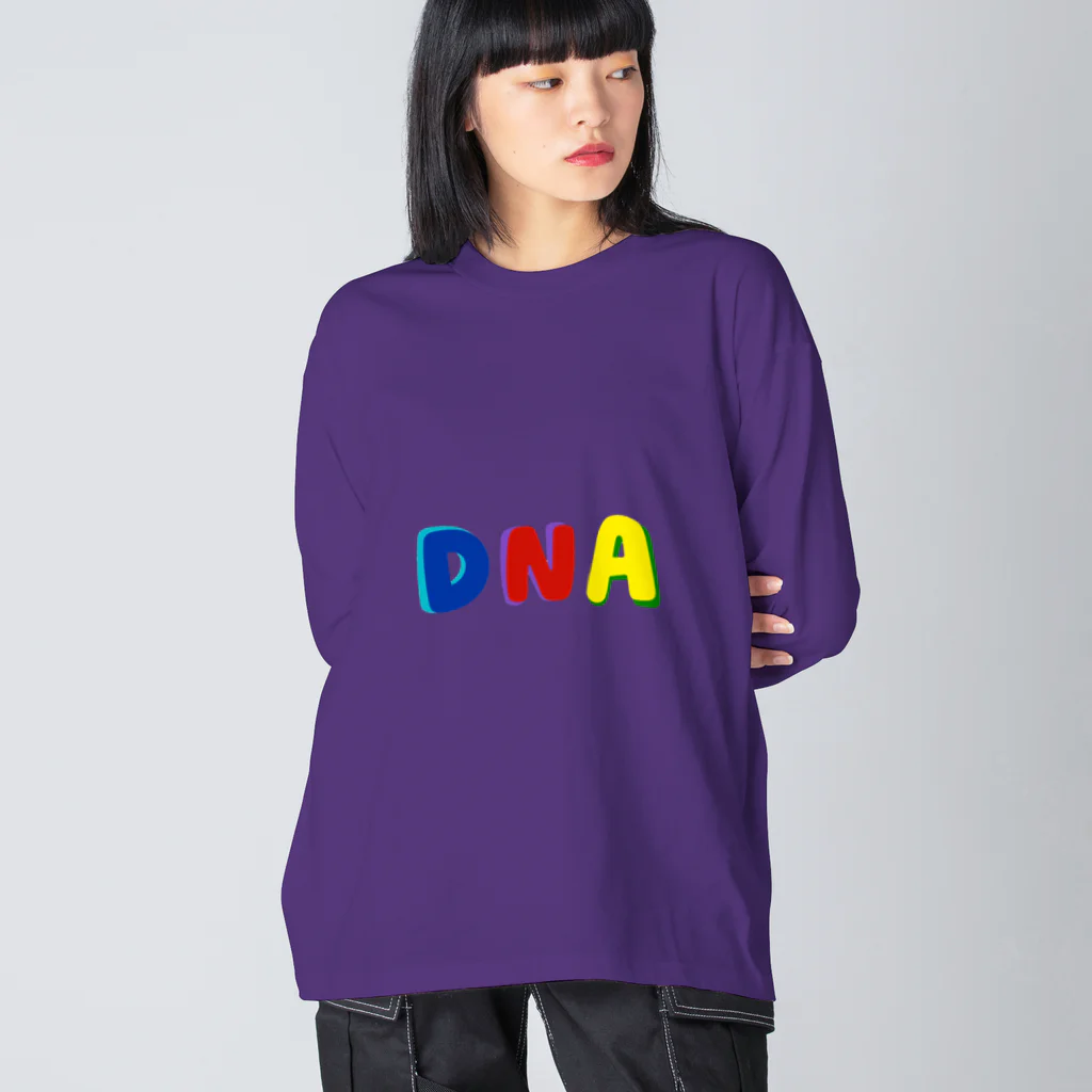 🍎デグーと服と雑貨屋さん🍏の❤️💛DNA💙💚　dna 　英文字グッズ ビッグシルエットロングスリーブTシャツ