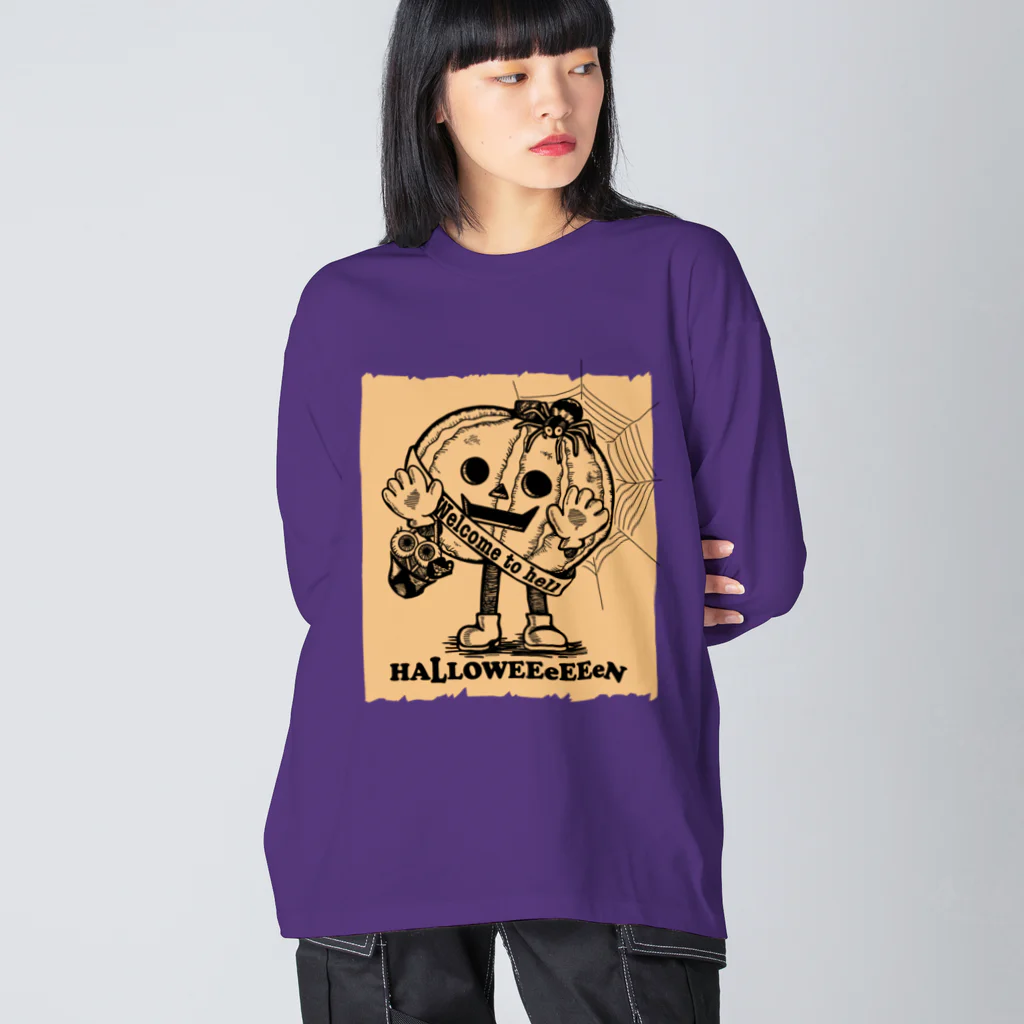 yuccoloのハロウィーーンかぼちゃん ビッグシルエットロングスリーブTシャツ