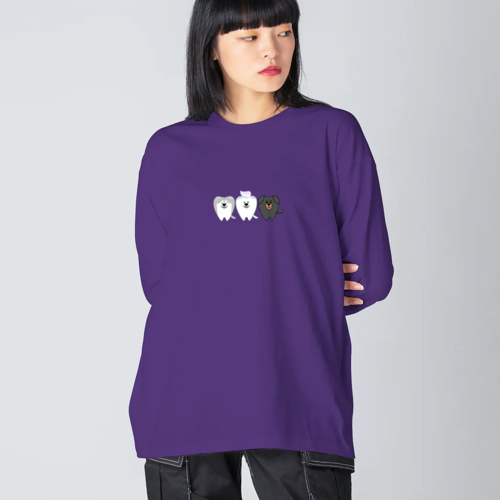 けんしんくんの3匹のけんしんくん ビッグシルエットロングスリーブTシャツ