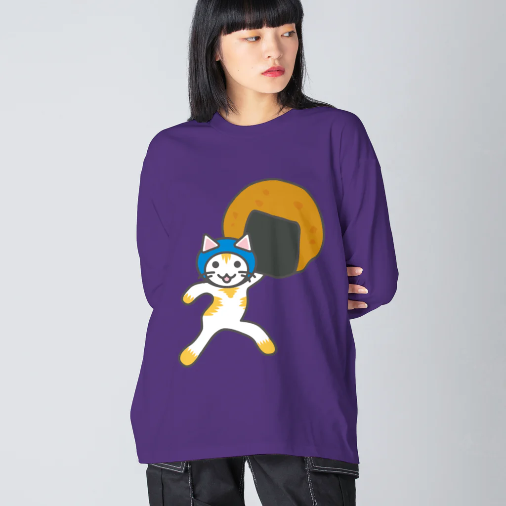 ヨープキャンが気になったのせんべいねこ ビッグシルエットロングスリーブTシャツ