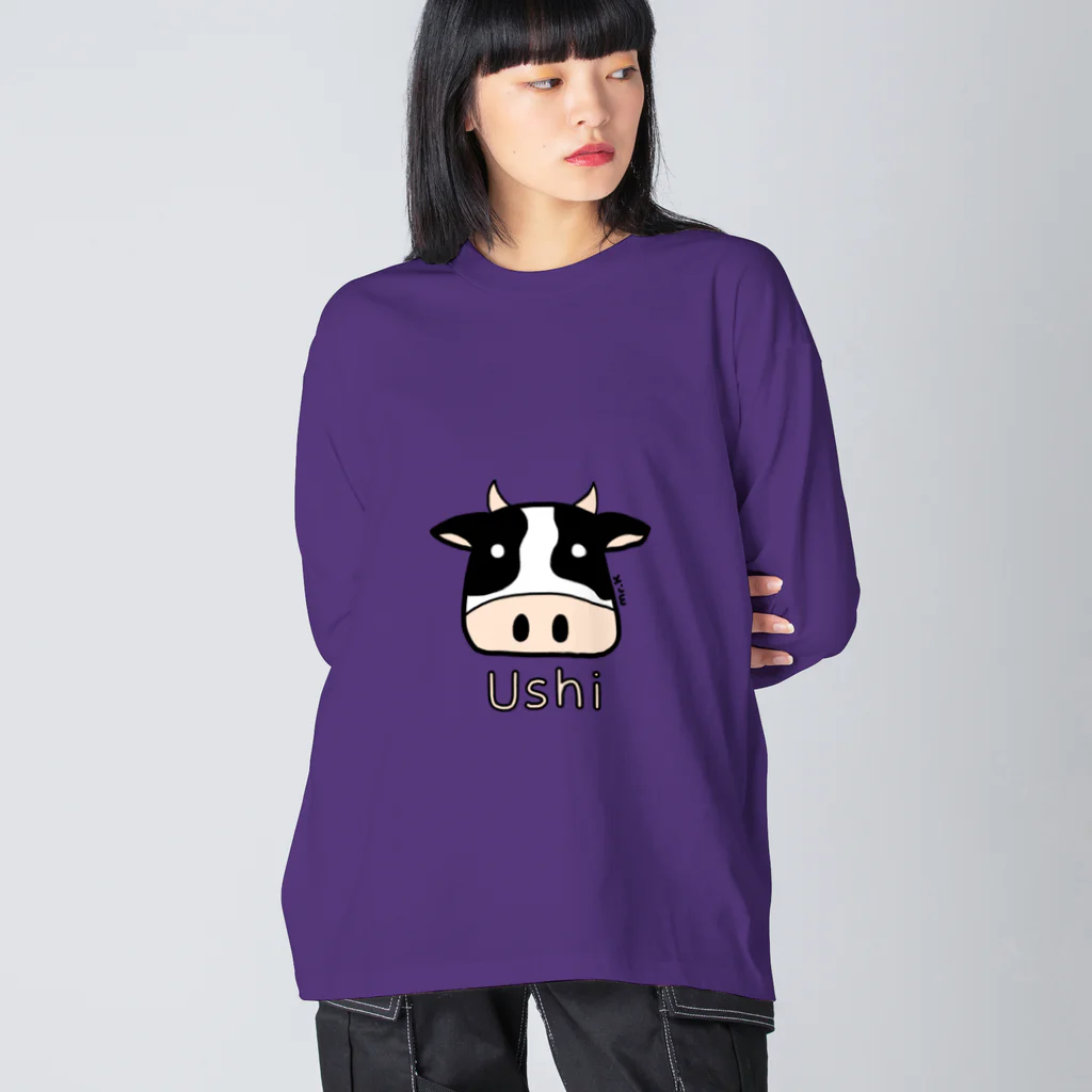 MrKShirtsのUshi (牛) 色デザイン Big Long Sleeve T-Shirt