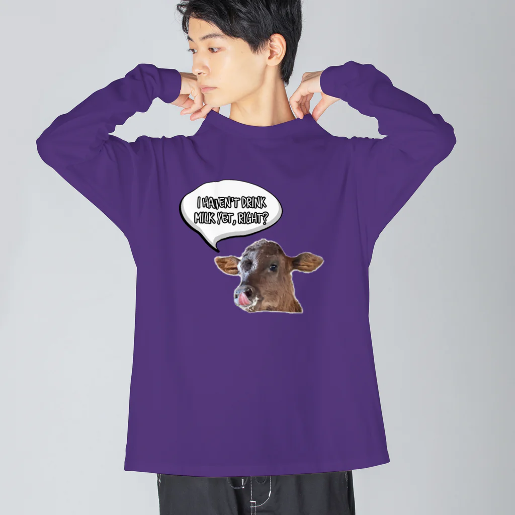 Happy cows♪のHappy cows♪ 吹き出しver ビッグシルエットロングスリーブTシャツ