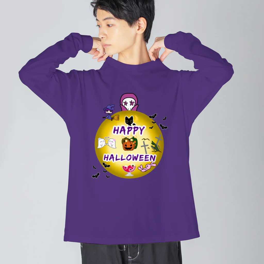 A33のハロウィン　魔女のwitchanとなかまたち ビッグシルエットロングスリーブTシャツ