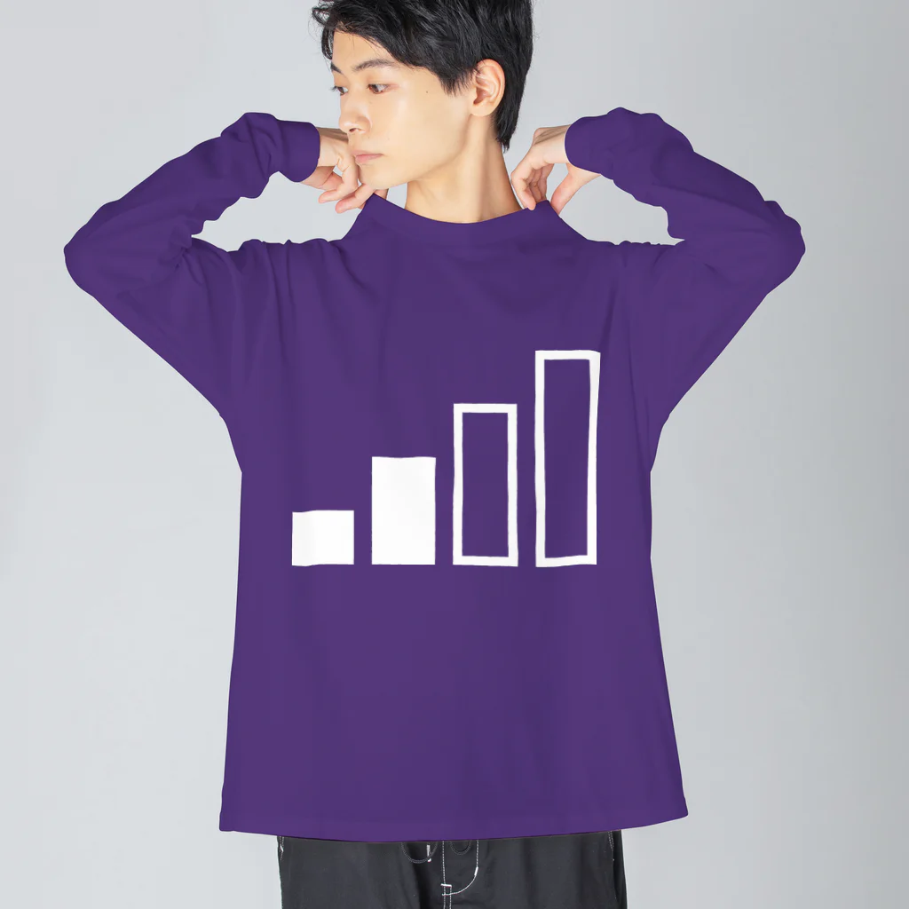 PyriteDesignのアンテナ2本【Tシャツ】【前面いっぱい】【デザイン色：白】 Big Long Sleeve T-Shirt