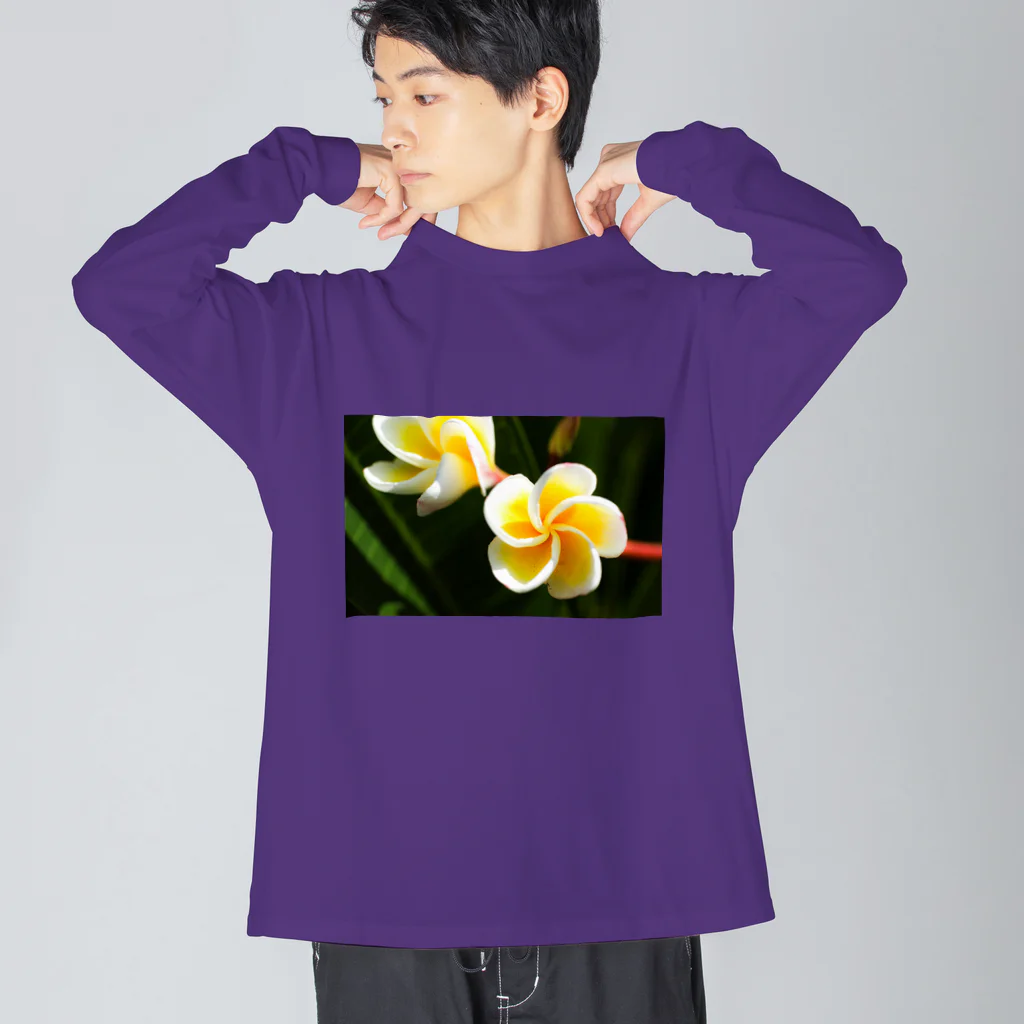 kamakiri3のFlower of the Heart　プルメリア Big Long Sleeve T-Shirt