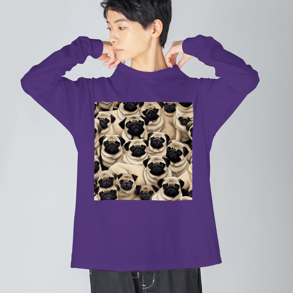 Kおばさんのパグ夫くん Big Long Sleeve T-Shirt