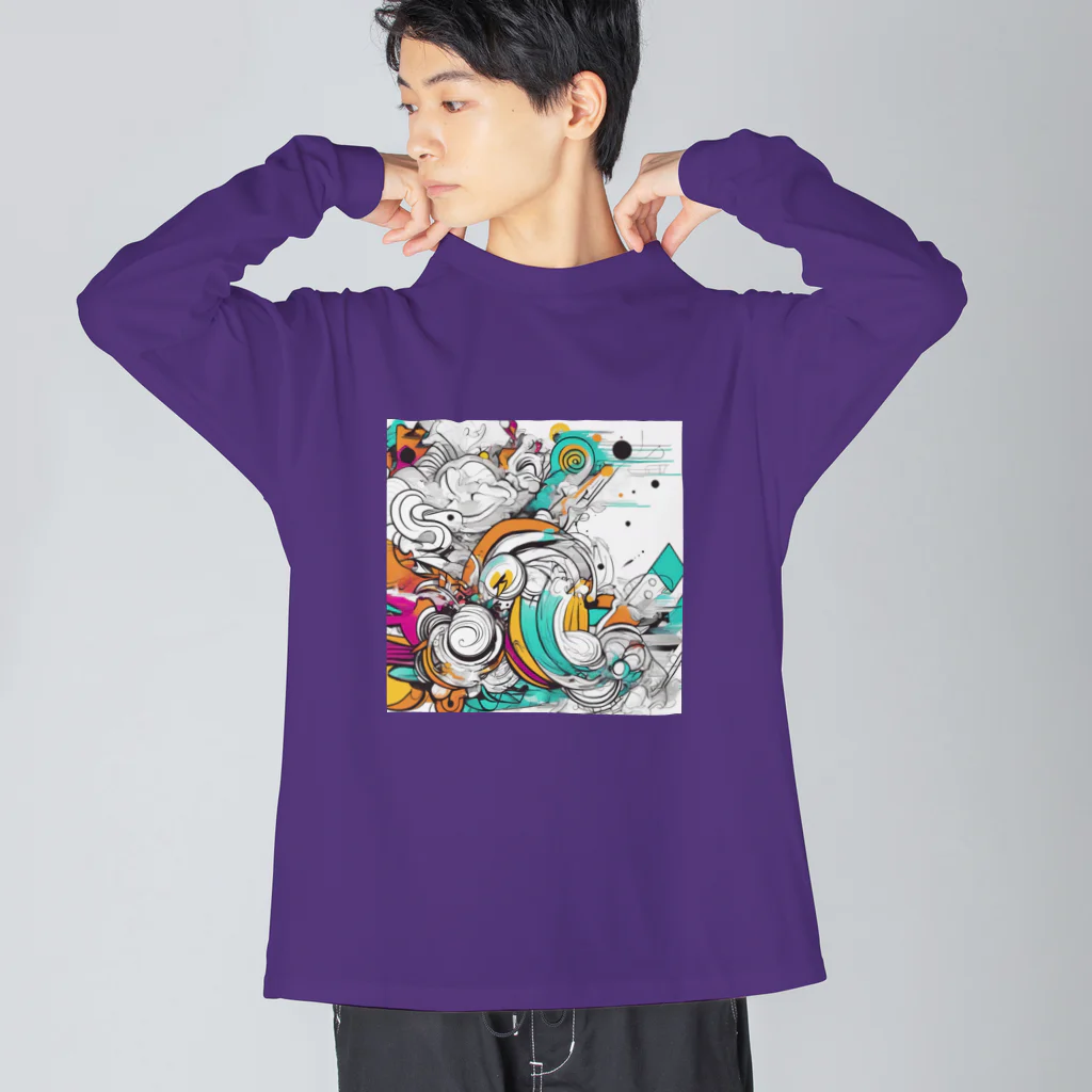 ANTARESのカラフルでエネルギッシュなグラフィックアート Big Long Sleeve T-Shirt