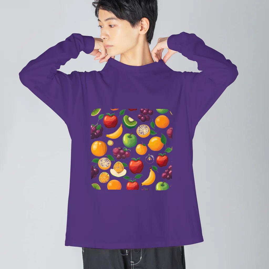 MistyStarkの果物柄　#001 Big Long Sleeve T-Shirt