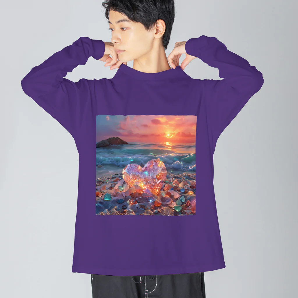 Mellow-Skyの美しすぎるハートシーグラス ビッグシルエットロングスリーブTシャツ