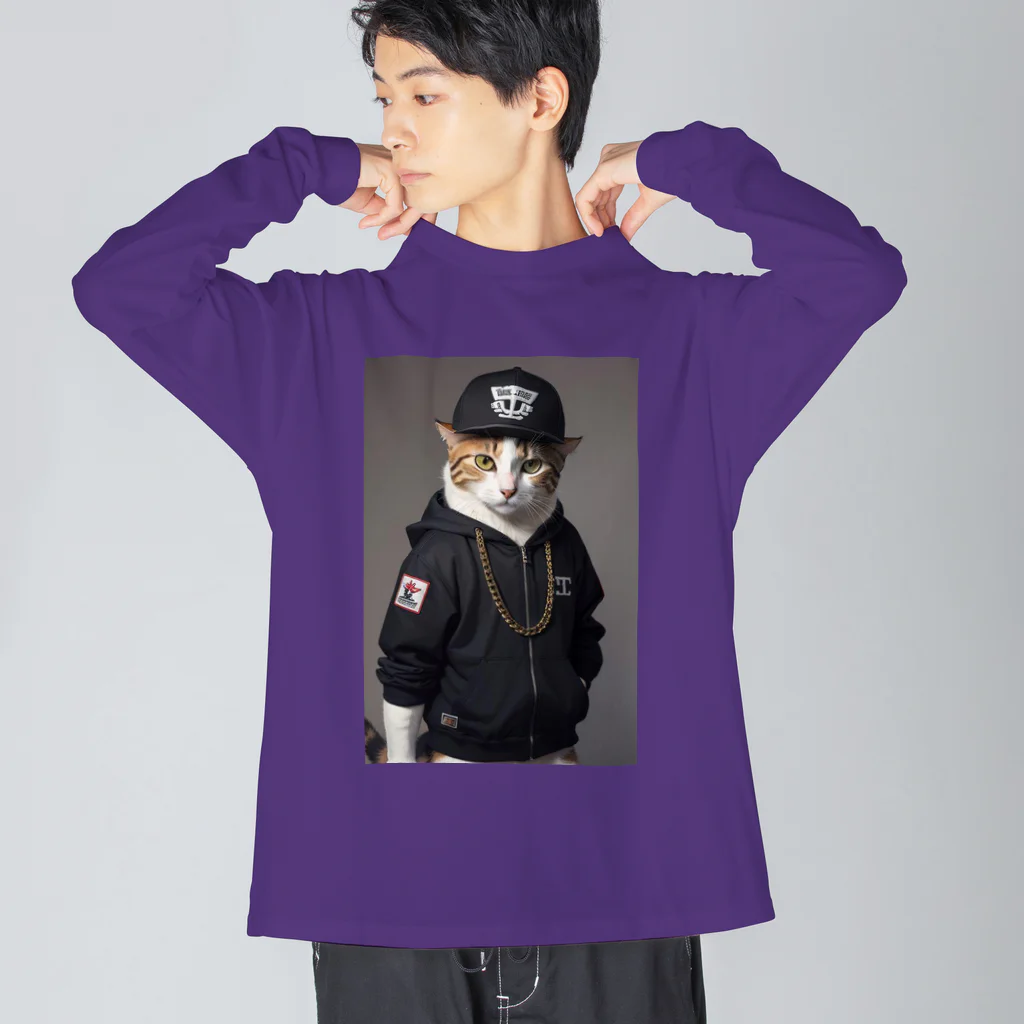 Be proudのヒップホップ猫 ビッグシルエットロングスリーブTシャツ