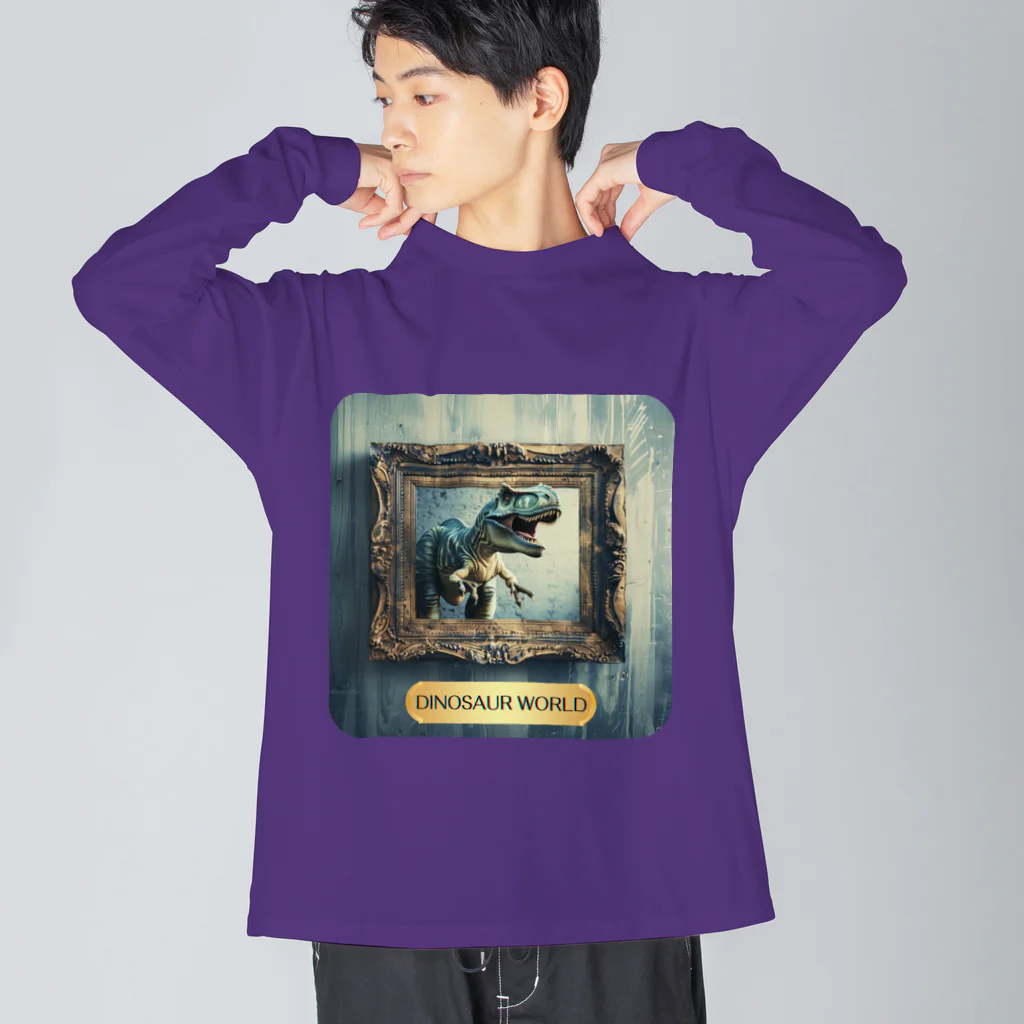 MistyStarkの飛び出す恐竜　－　dinosaur that pops out　－ ビッグシルエットロングスリーブTシャツ