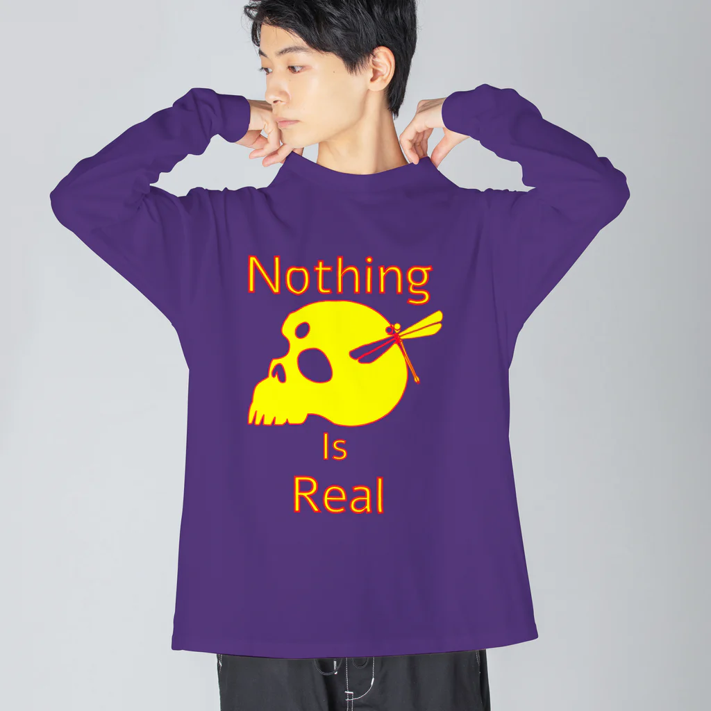 『NG （Niche・Gate）』ニッチゲート-- IN SUZURIのNothing Is Real.（黄色） ビッグシルエットロングスリーブTシャツ