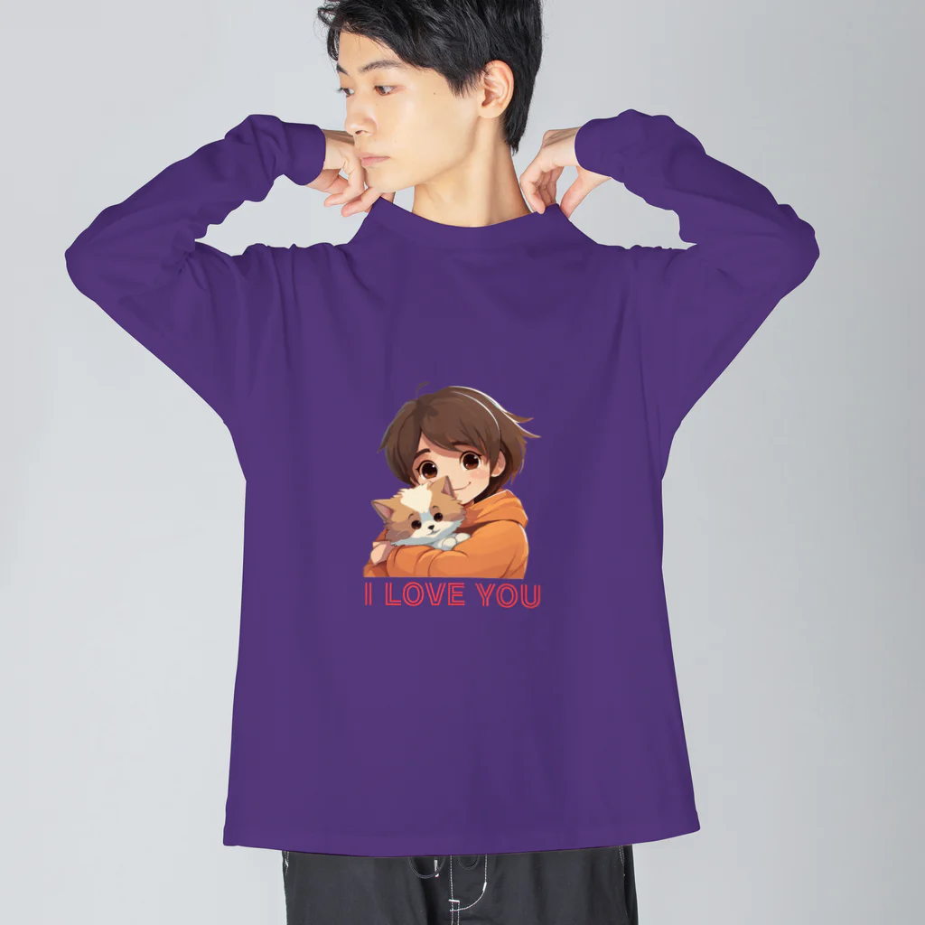 AwagoModeのI LOVE YOU(Cat&Girl) (37) Big Long Sleeve T-Shirt