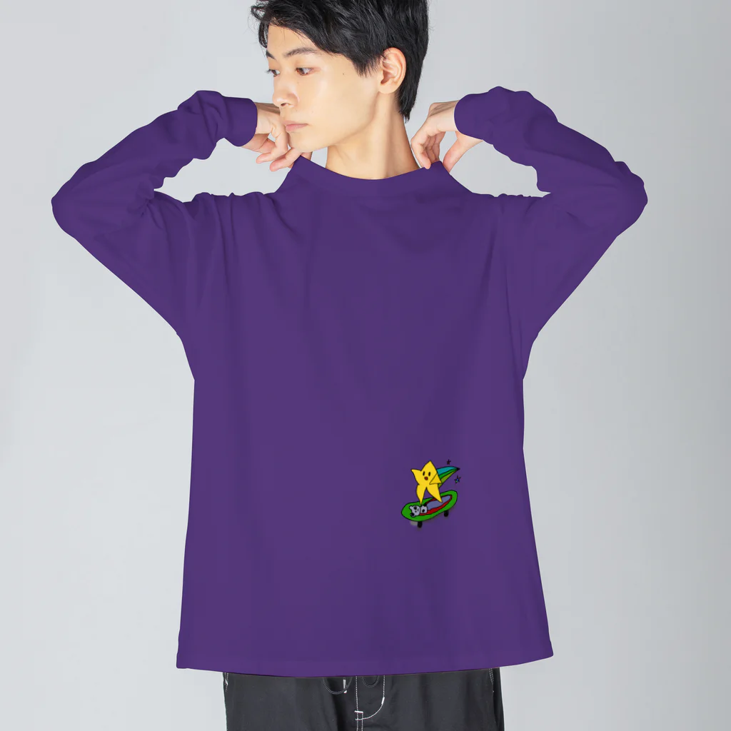 SK8starの初心者スケーター星くんTシャツ Big Long Sleeve T-Shirt