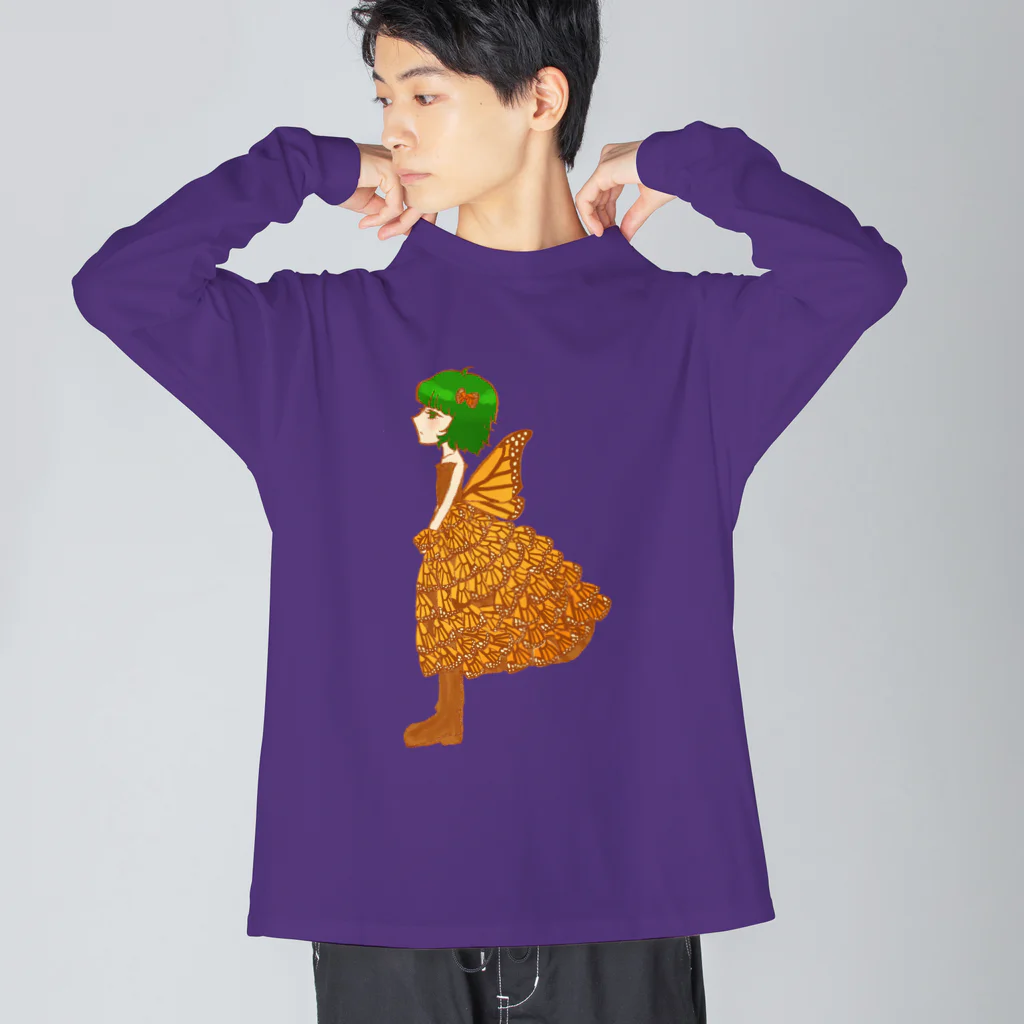 うみのいきもの・もりのいきものやさんの越冬！オオカバマダラドレス Big Long Sleeve T-Shirt