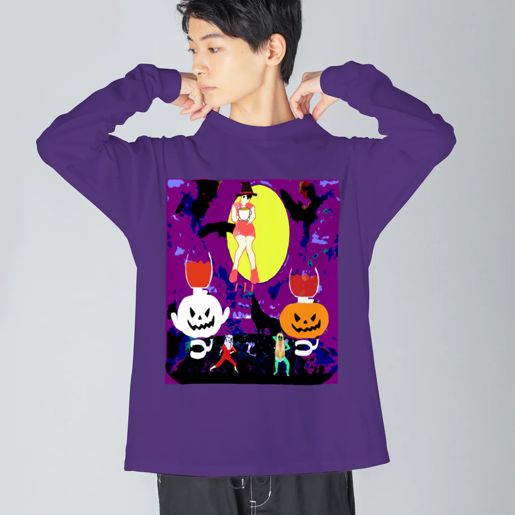 Danke Shoot Coffeeのハロウィーンコーヒーパーティー ビッグシルエットロングスリーブTシャツ