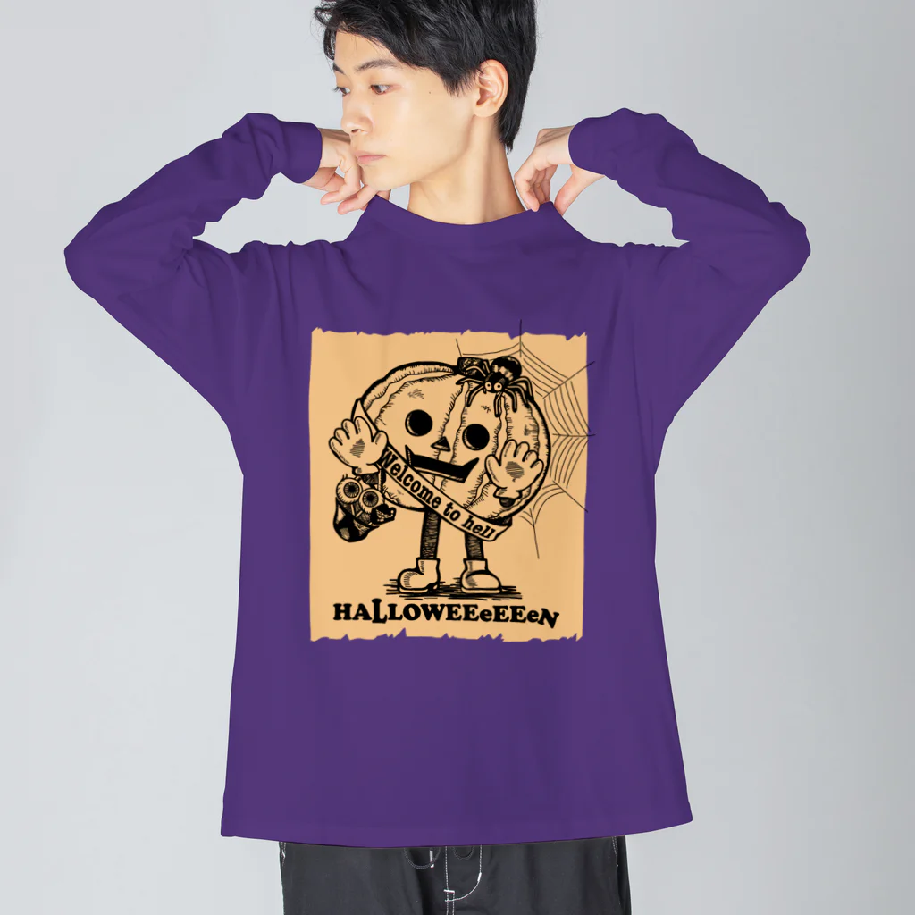 yuccoloのハロウィーーンかぼちゃん ビッグシルエットロングスリーブTシャツ