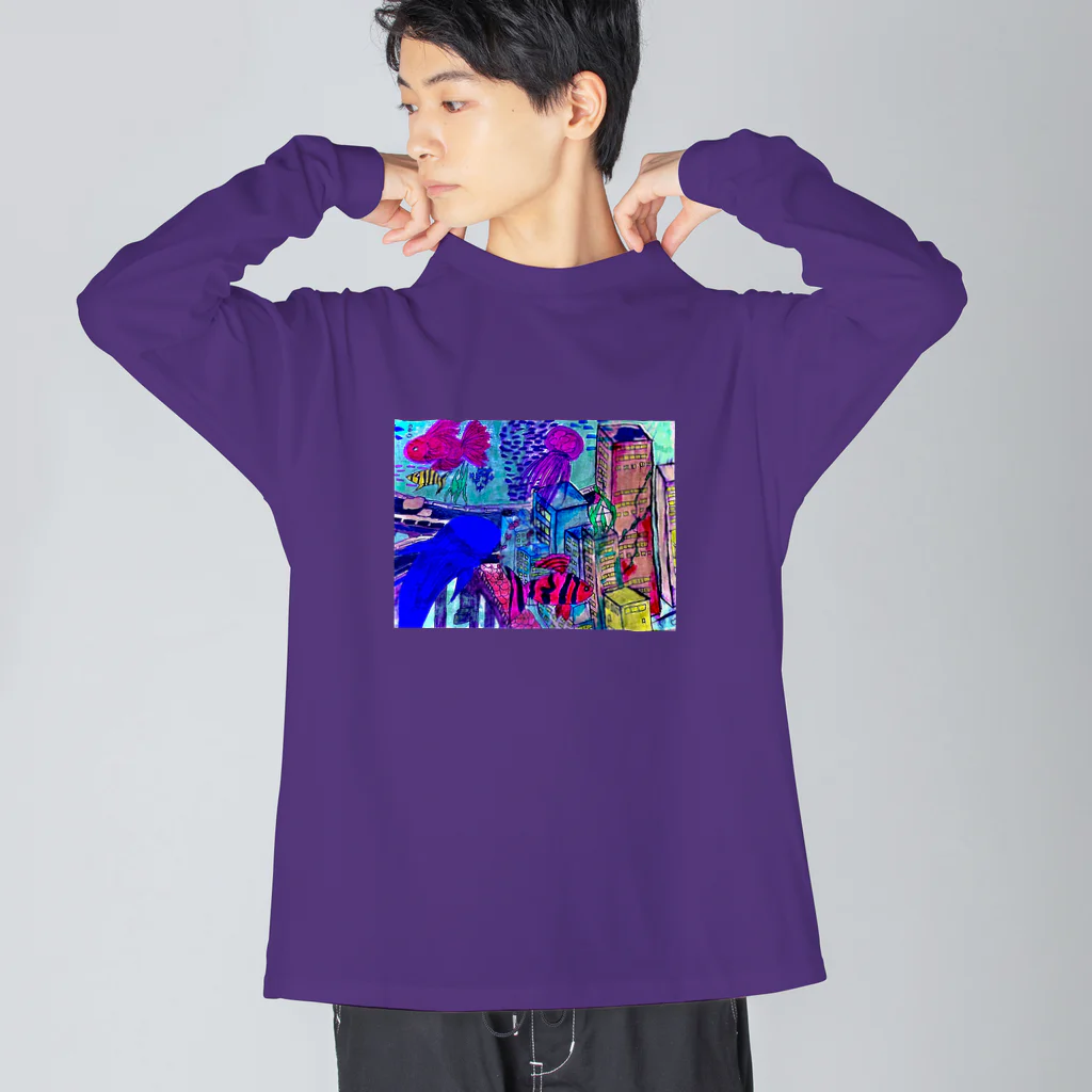 小6自閉スペクトラム症の女の子のお部屋の海の中 Big Long Sleeve T-Shirt