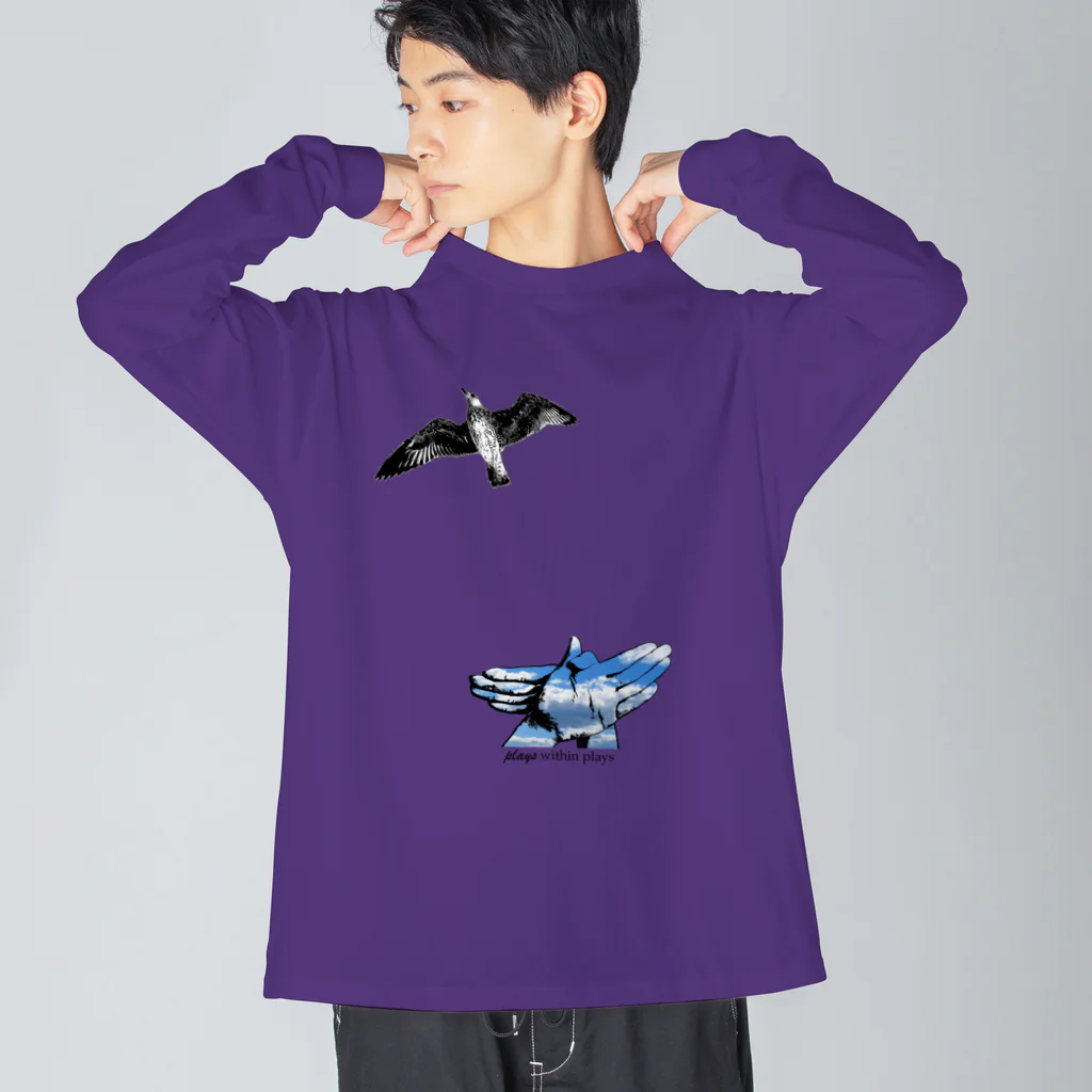 Plays_Within_PlaysのBird Shadow Big Long Sleeve T-Shirt