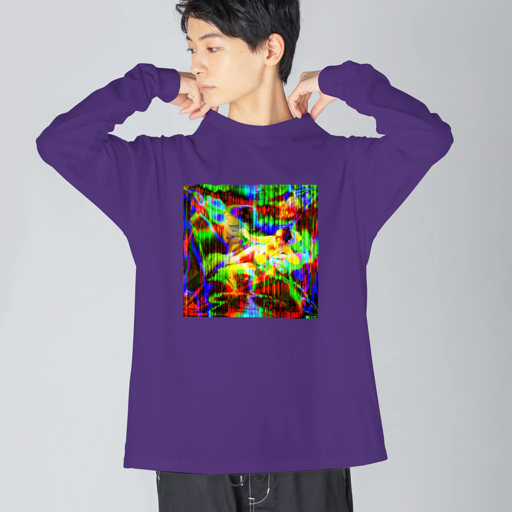 アインシュタインキャットのダナエ（スクウェア）（レンブラント） Big Long Sleeve T-Shirt