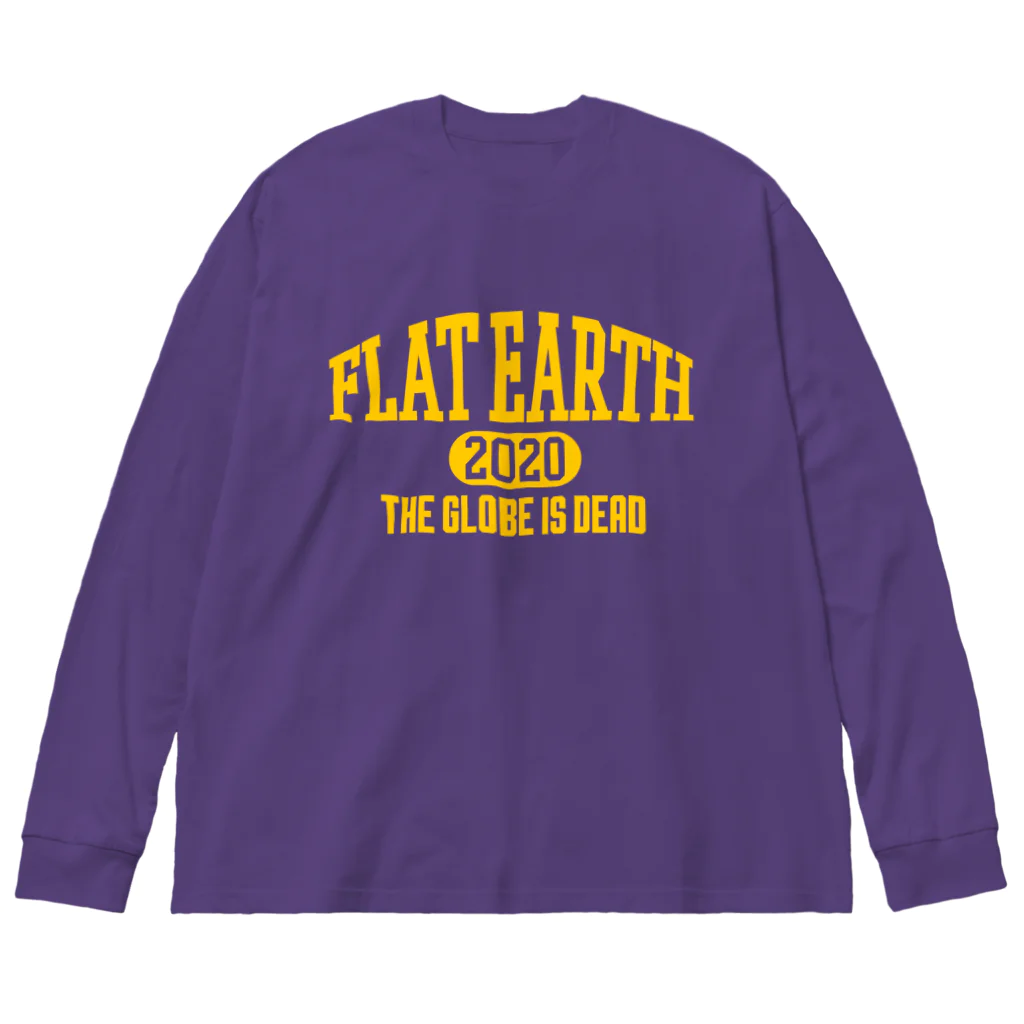 Mappila SHOPのカレッジ風(ミシガンカラー)　フラットアース FLATEARTH ビッグシルエットロングスリーブTシャツ