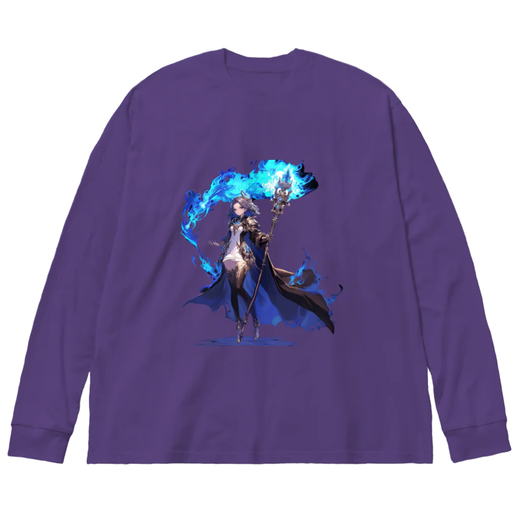 MistyStarkの青魔道士　－　blue mage　－ ビッグシルエットロングスリーブTシャツ