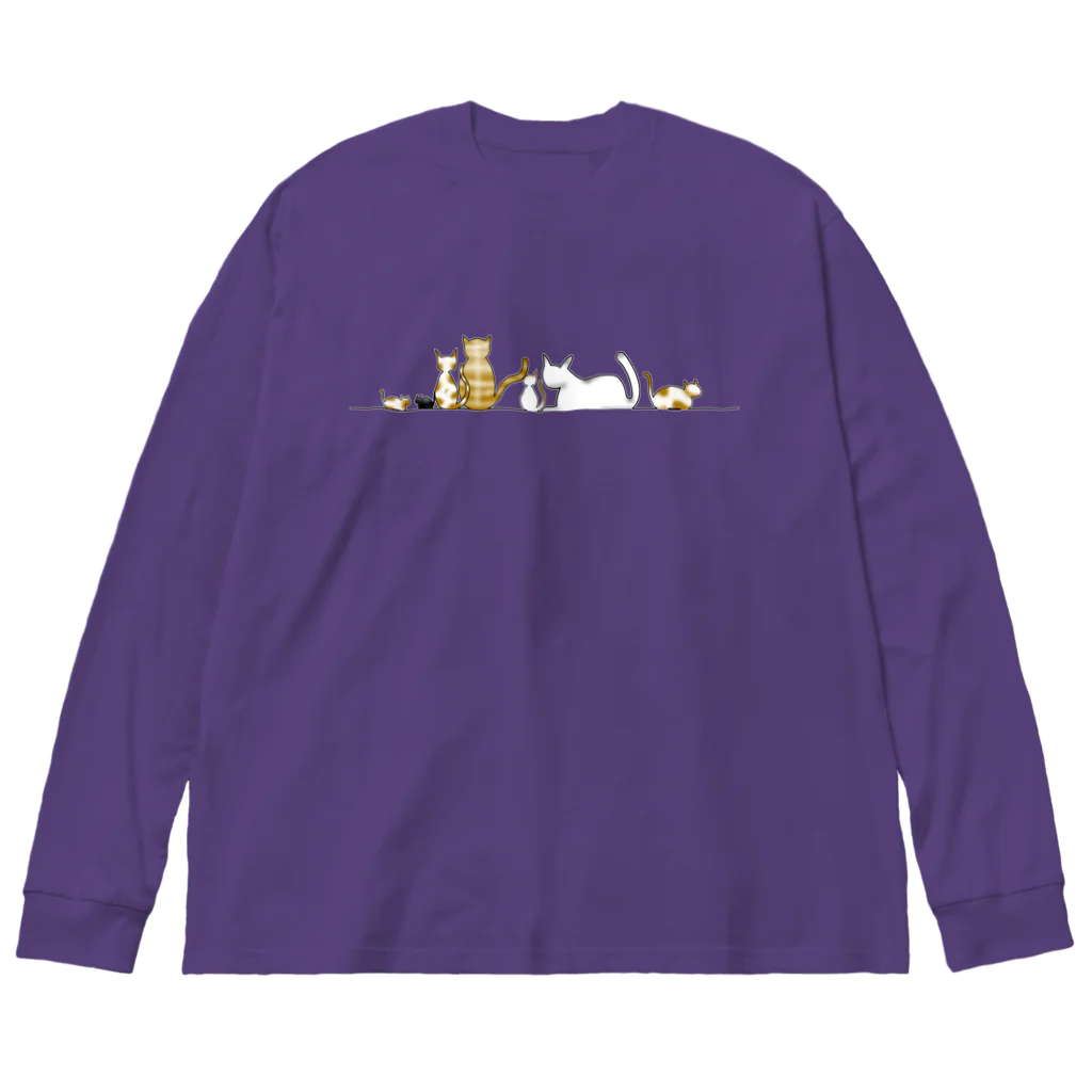 OHJUYAのCat Gathering【猫集会】 Big Long Sleeve T-Shirt