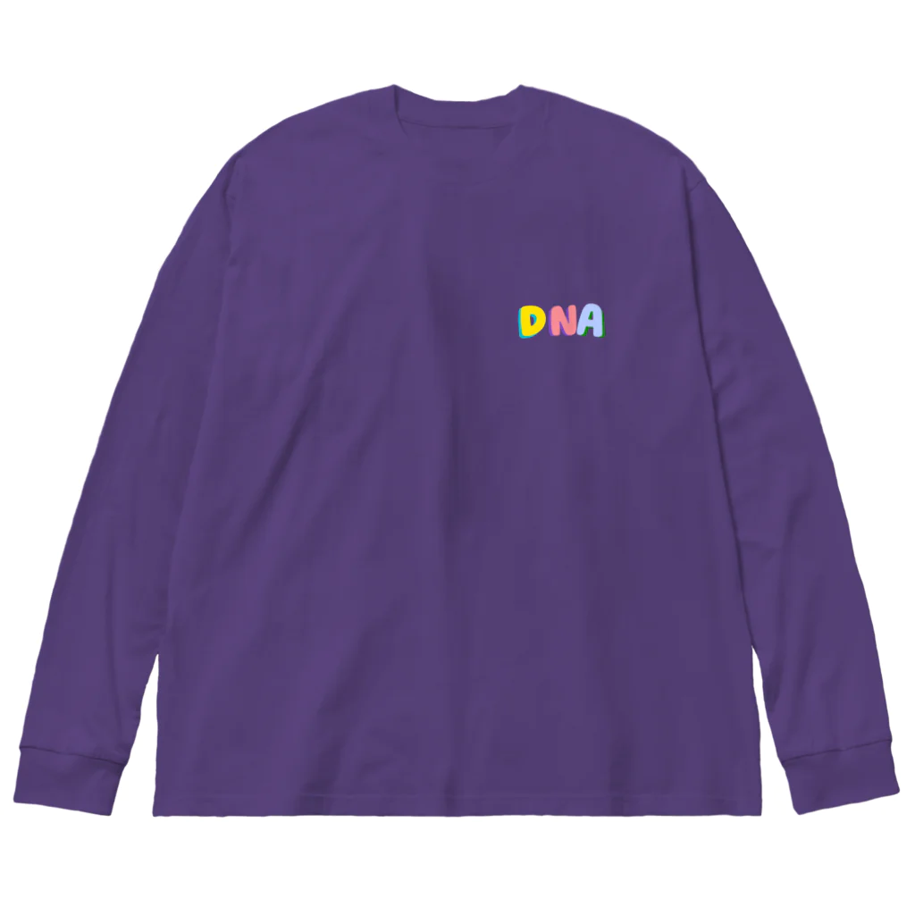 🍎デグーと服と雑貨屋さん🍏の💙💛DNA💚💜  dna 英文字グッズ ビッグシルエットロングスリーブTシャツ