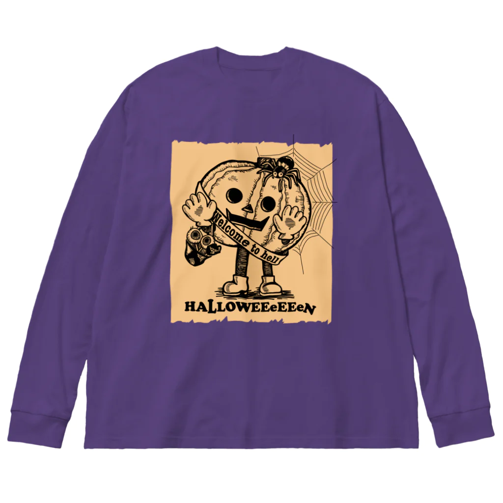 yuccoloのハロウィーーンかぼちゃん ビッグシルエットロングスリーブTシャツ