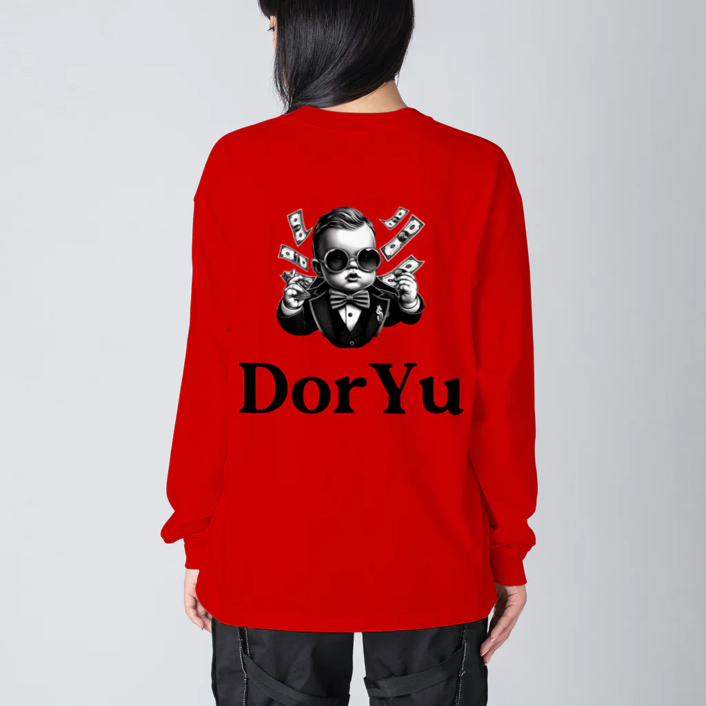 DorYuの【DorYu】King Baby Big Silhouette Long Sleeve T-Shirt (White & Red) ビッグシルエットロングスリーブTシャツ