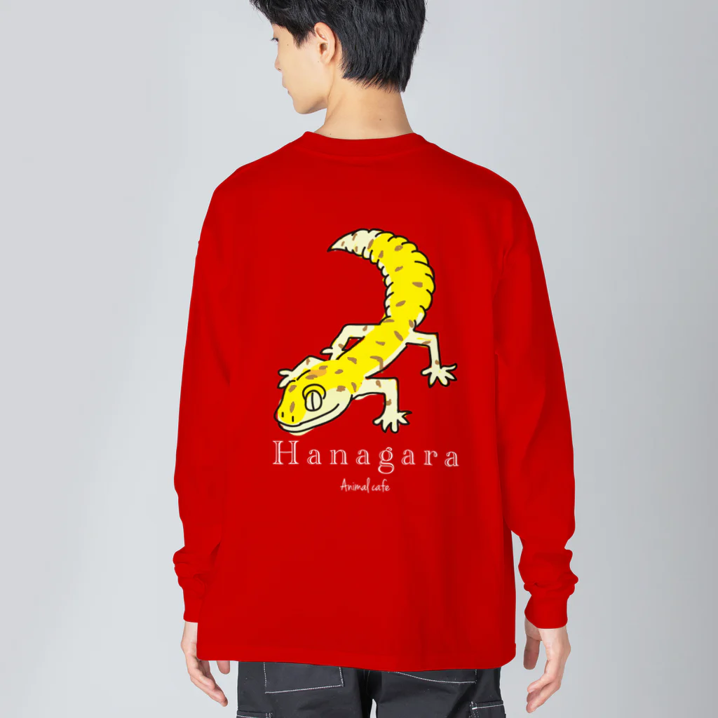 Hanagara animal cafeのモモンガと花柄アニマルカフェのロゴ入り。 Big Long Sleeve T-Shirt