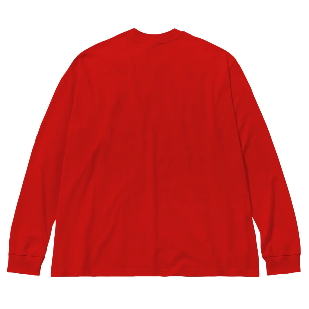 お絵かき屋さんの「そば」の赤ちょうちんの文字 ビッグシルエットロングスリーブTシャツ
