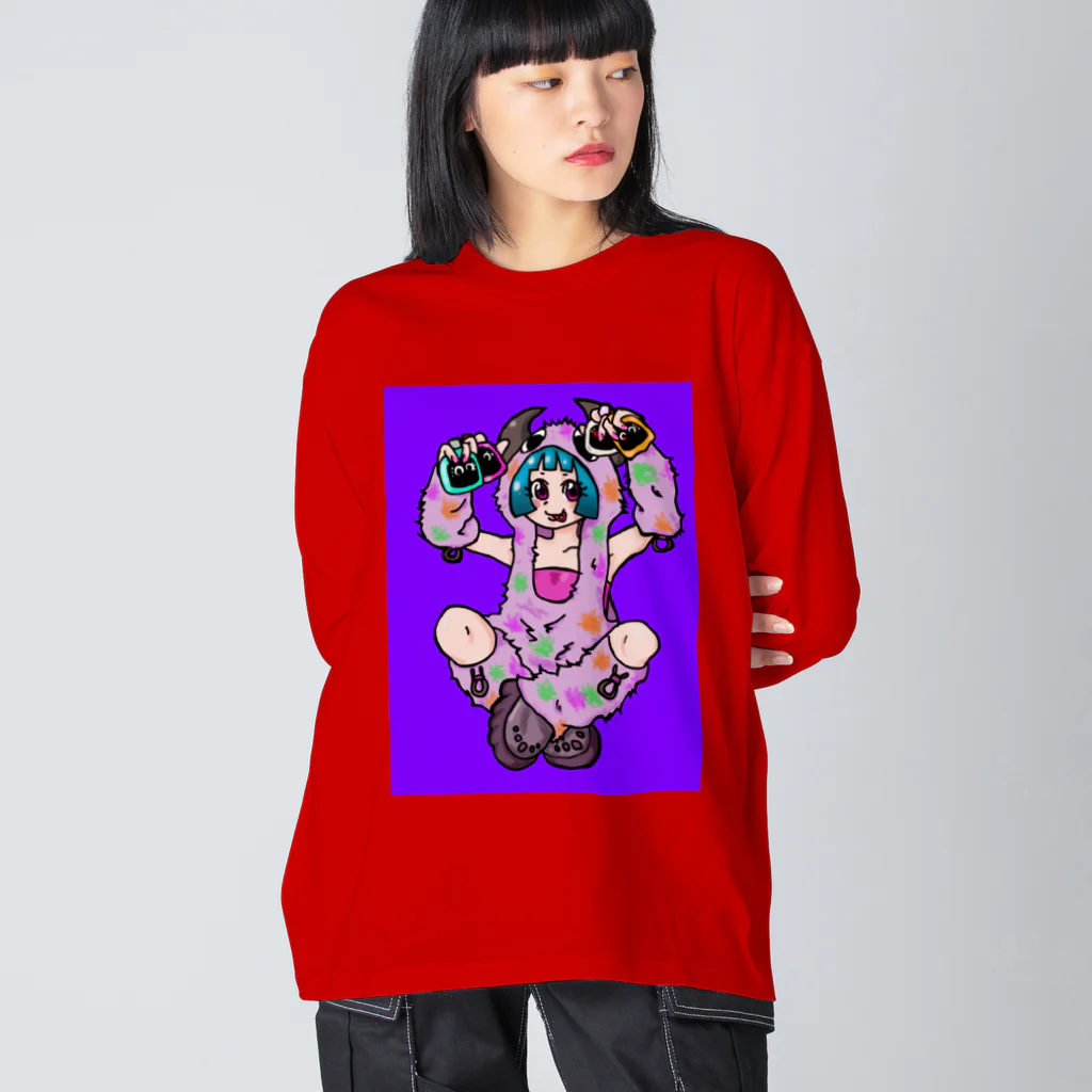 あやしいおばさん くろまめさんの○ュアアルコール（クラ○ナー）パープル Big Long Sleeve T-Shirt