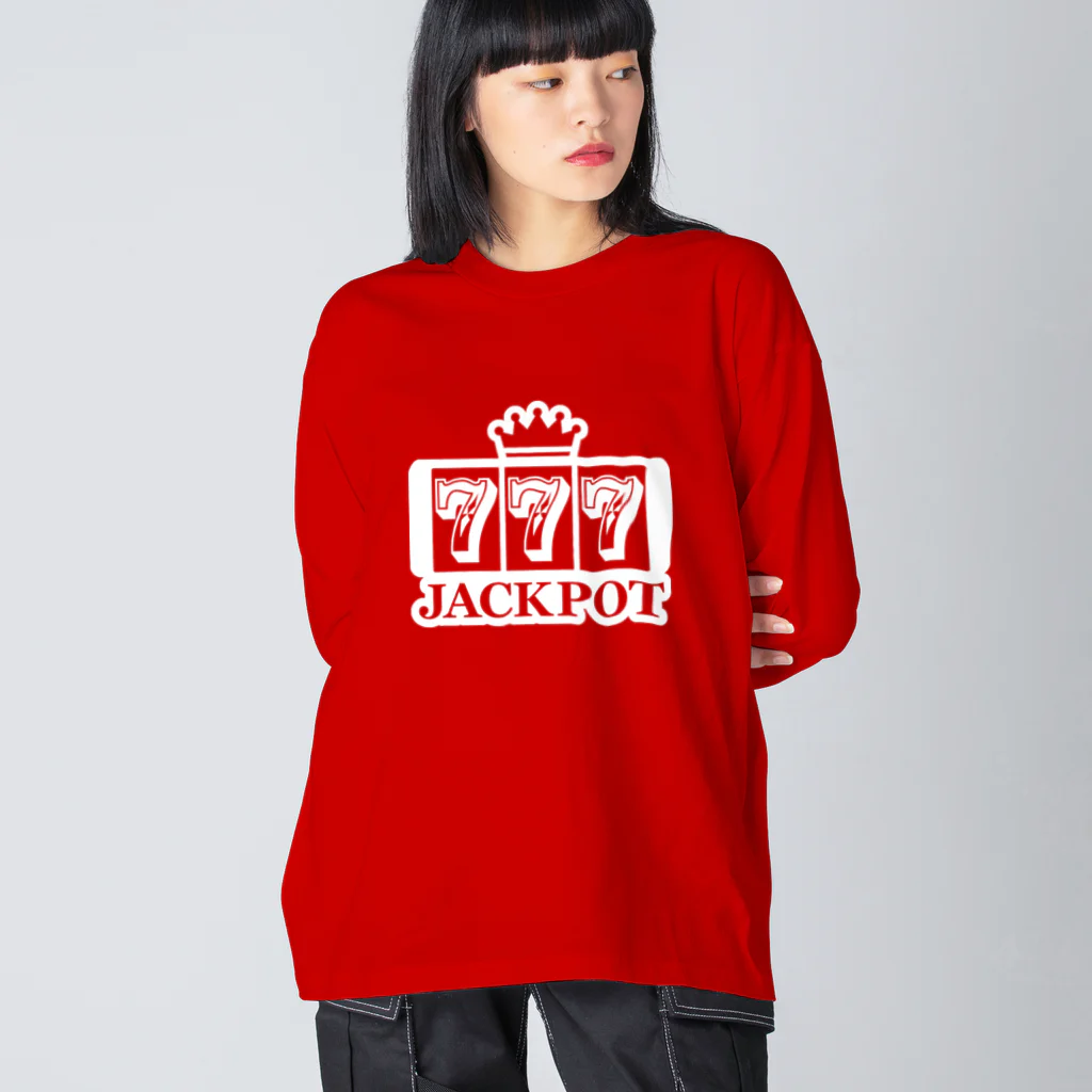 QUQU_WORKSのジャックポット スリーセヴン ホワイト ビッグシルエットロングスリーブTシャツ