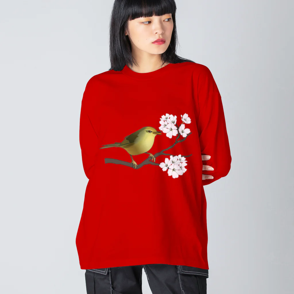 yamame1000ninの桜にウグイス Big Long Sleeve T-Shirt