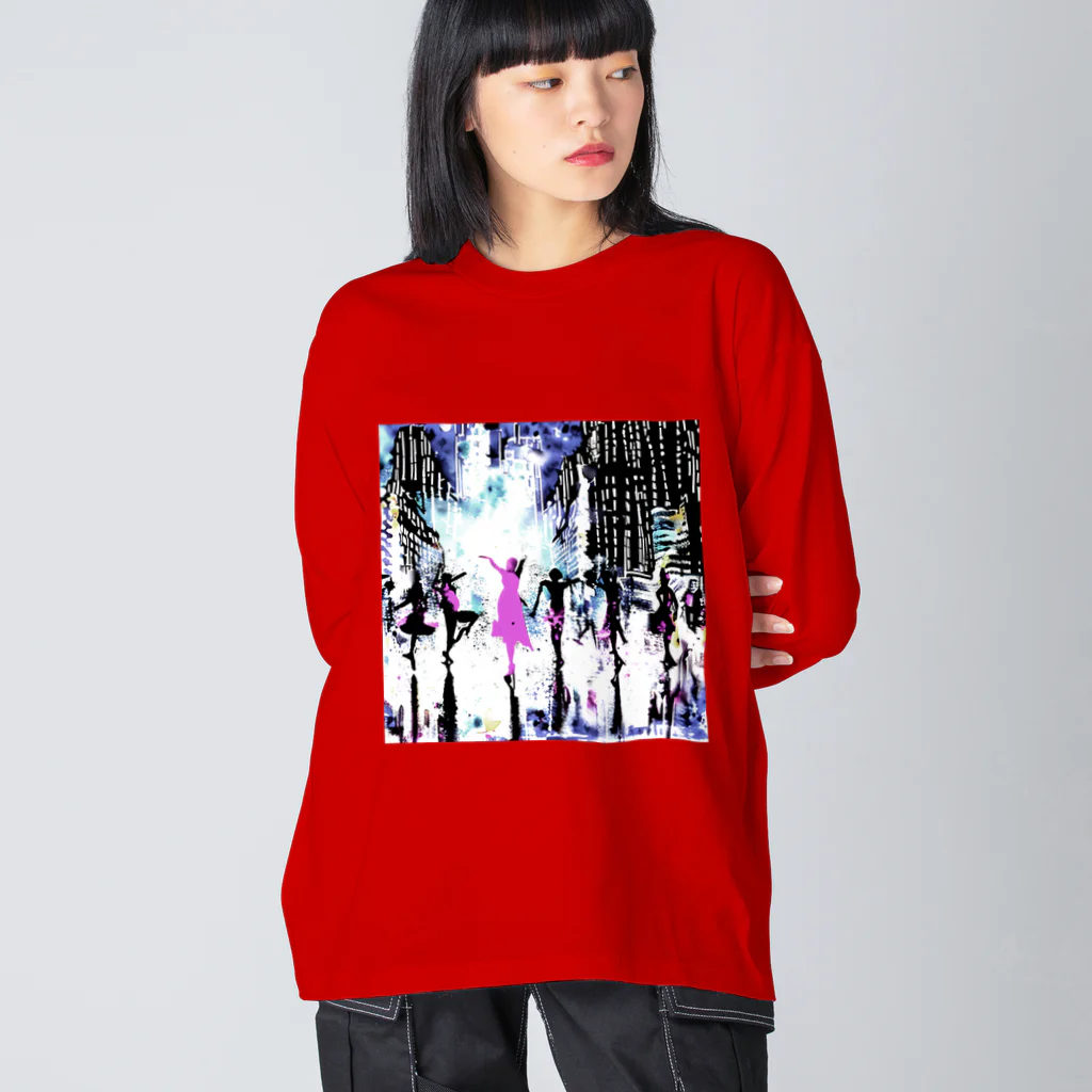 Moichi Designs Shop-2023のnew york dancer Big Long Sleeve T-Shirt