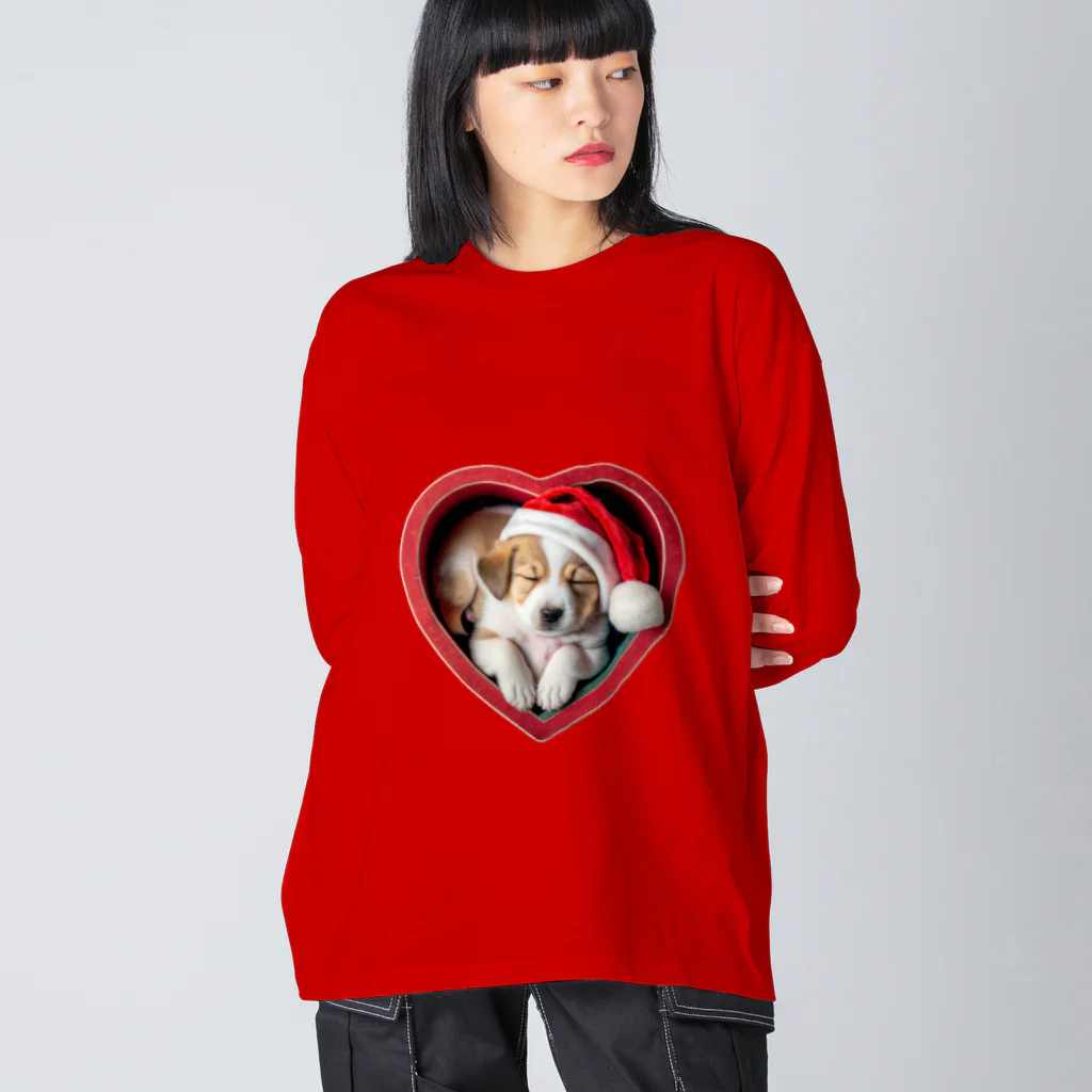 saitosekaiのクリスマスの癒しの子犬 Big Long Sleeve T-Shirt