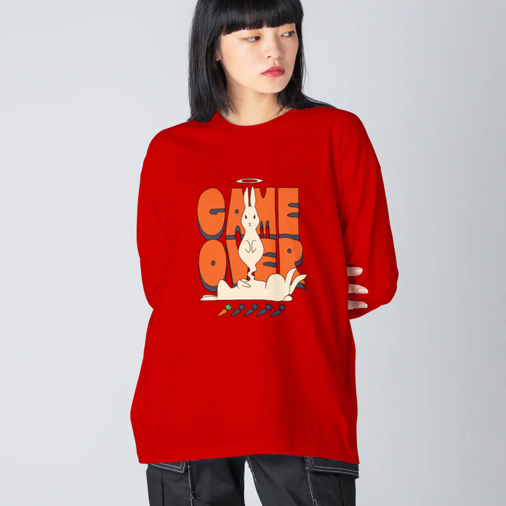 ねこぜもんのGAME OVER ビッグシルエットロングスリーブTシャツ