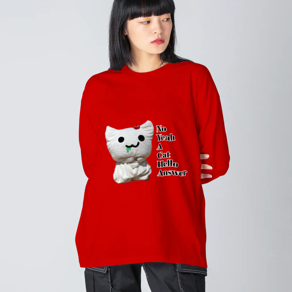 NYACHA&BOOCHAのNo Yeah A Cat Hello Answer  Big Long Sleeve T-Shirt