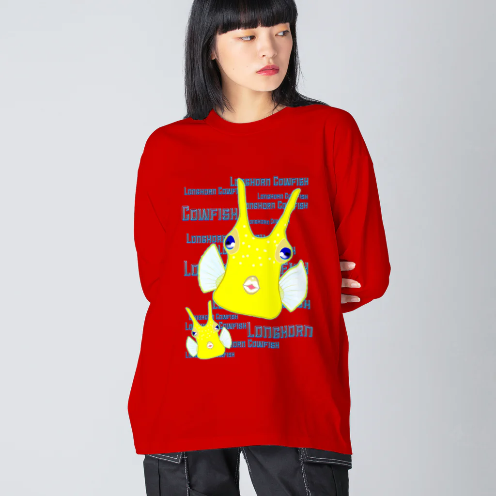 LalaHangeulのLonghorn Cowfish(コンゴウフグ) ビッグシルエットロングスリーブTシャツ