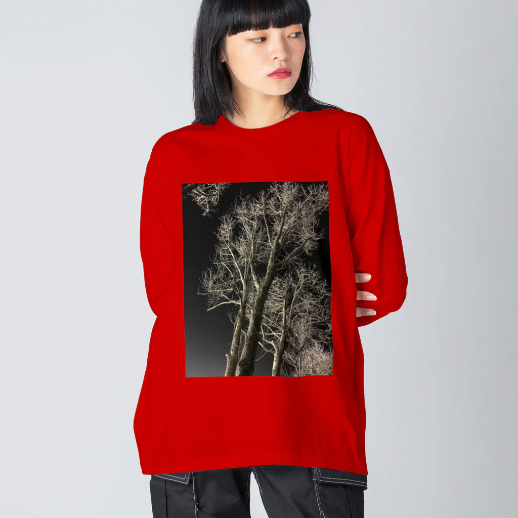 空屋　sorayakusakaの202001121944000　夜の樹木 Big Long Sleeve T-Shirt