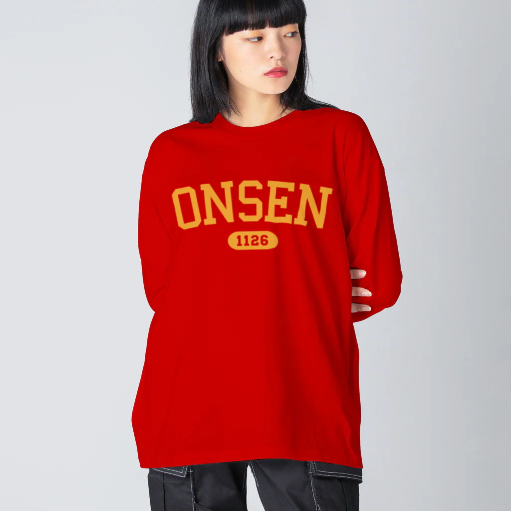 温泉グッズ@ブーさんとキリンの生活のONSEN 1126 （イエロー） Big Long Sleeve T-Shirt